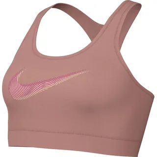 Nike Damen Swoosh Paded T-Shirt, Red Stardust/Guava Ice/Laser F, M
