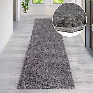 OTTO home my home Läufer »Shaggy 30« rechteckig 30 mm Höhe" Teppich-Läufer, Brücke, Uni-Farben, besonders weich und kuschelig, grau