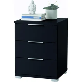 Pol-Power Nachtschrank 3 Schubkästen 46 x 42 x 61 cm Schwarz