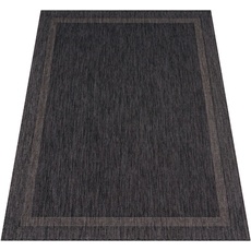 Bild Teppich »Roma 272«, rechteckig, Flachgewebe, meliert, mit dezenter Bordüre, In- und Outdoor geeignet, grau
