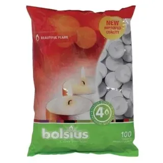 Bolsius Teelichter 3,8 cm 100 St. weiß