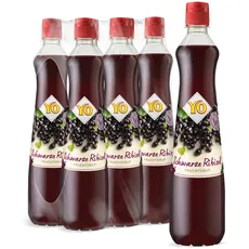 YO Sirup Schwarze Johannisbeere (6 x 700 ml) – 1x Flasche ergibt bis zu 6 Liter Fertiggetränk – ohne Süßungsmittel, Farb- & Konservierungsstoffe, vegan