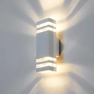 CELAVY LED Wandleuchte Wandlampe aussen - IP65 Außenlampe Aussenlampe Wand, GU10 Up Down Außenleuchte Aussenleuchte Außenwandleuchte Außenbeleuchtung Lampe Hauswand Terrasse Haus Außen, Hellgrau