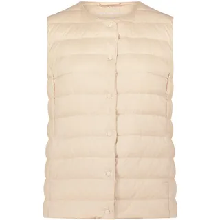 Daunenweste BETTY BARCLAY "Daunenweste mit Rundhalsausschnitt", Damen, Gr. 38, beige (moonlight), Obermaterial: 100% Polyester PES., Westen Daunenweste
