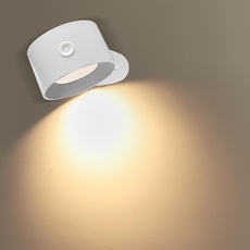 AGOTD LED Wandleuchte Innen mit Akku, Wandlampe Touch Control 3 Helligkeitsstufen, 360° drehbare Wandlicht, für Wohnzimmer Schlafzimmer TreppenhausFlur kabellose wandleuchten
