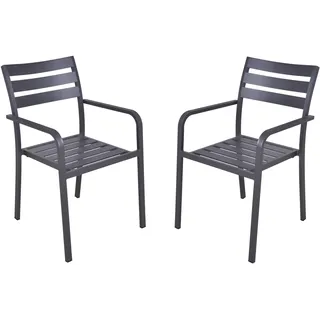 Garden Pleasure TREVISO Stapelstuhl 55 x 63 x 88 cm grau 2 St.