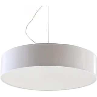 SOLLUX lighting Arena 45 Round Ceiling Pendelleuchte, minimalistisches und modernes Design, austauschbare Birne E27 (LED), 1x60 W, leicht zu reinigen, aus PVC, 45x45x111 cm, White - Weiß