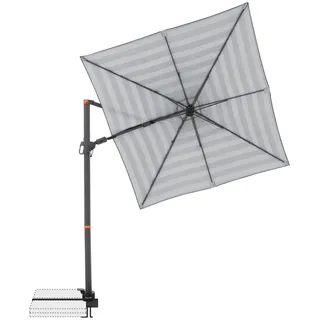 Doppler Ampelschirm , Anthrazit, Grau , Metall, Textil , 210x210 cm , 360° drehbar, höhenverstellbar, stabile Strebegelenke, UV-beständig, wetterbeständig , Sonnenschutz, Sonnenschirme
