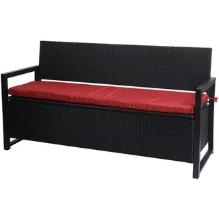 MCW Poly-Rattan 3ER Sitzbank Anthrazit, Bordeaux , Kunststoff , 164x87x57 cm , Gartenmöbel, Gartenbänke