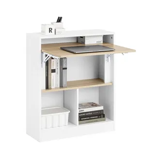 SoBuy Klapptisch FWT104-WN Weiß / Natur