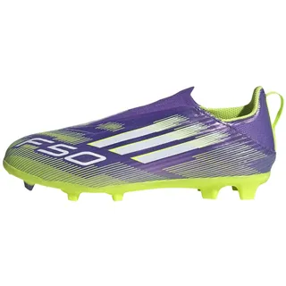 adidas F50 League Laceless FG Kinder Purple Rush/Cloud White/Lucid Lemon 28