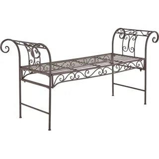 In And OutdoorMatch Gartenbank Anthony - Vintage Metall - 147x46x70 cm - Braun - Stabiles Metall - Metallbank - 45cm - Braun
