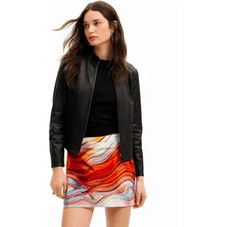 Desigual Damen Jacket_toronto WOMAN WOVEN PU COAT, Schwarz, M EU