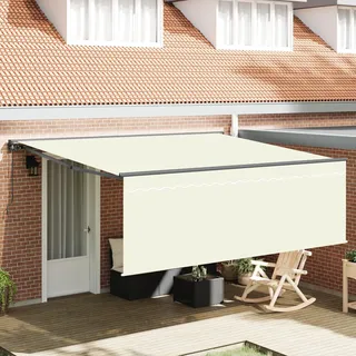 vidaXL Einziehbare Markise Creme 400 x 300 cm Polyester und Aluminium - Creme