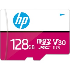 HP mxV30 microSDXC-Speicherkarte 128 GB + SD-Adapter, 100 MB/s Lesegeschwindigkeit, 85 MB/s Schreibgeschwindigkeit, Klasse 10 UHS-I, U3, V30 für 4K-Video