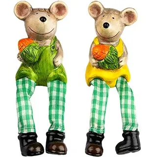 Ideen mit Herz Deko-Figuren mit Schlenkerbeinen | Frühling & Ostern | Kantensitzer | Kantenhocker | 18 cm (Mäuse)