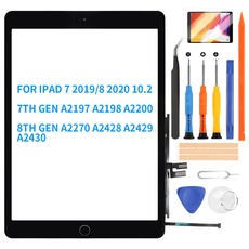 10,2 Zoll Bildschirm Compatible für iPad 7/8 2019 2020 7. / 8. Generation Bildschirm Ersatz A2197 A2198 A2200 A2270 A2428 A2429 A2430 Touch Digitizer Glas Panel Repari Set (Schwarz) + Home-Taste