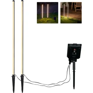 NORTHPOINT Wegeleuchte Solar LED 2er Set wasserdicht 1200mAh warmweiß