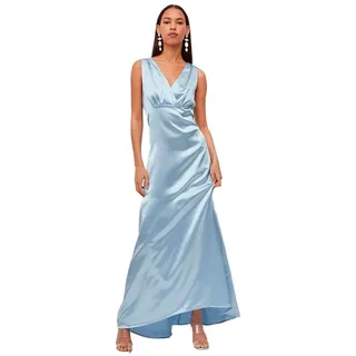 Vila Damen Visittas V-Ausschnitt S/L Maxi Dress-Noos Wrap, Kentucky Blue,36