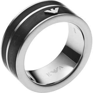 Emporio Armani Herren Ring EGS2032040, Silber/Schwarz, 58.5 DE