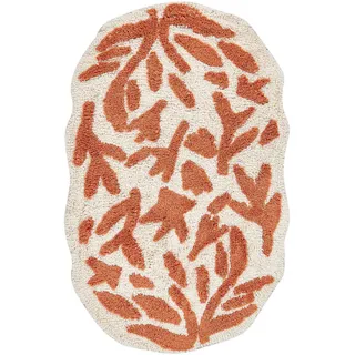Beliani Badematte Beige 60 x 90 cm Derik , Beige, Orange , Textil , Freiform , 60x90 cm , Heimtextilien, Badtextilien, Badematten