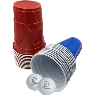 Bierchamp© Bierpong Becher- Bierpongbecher - 22 Stk. - Beerpongbecher - 473ml - 4 Bälle - Beerpong cups - Bierpong Becher - Plastikbecher