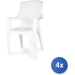 4x Poltrona Bambini Eden Monoblocco aus Resina, Weiß 60x62x89 cm
