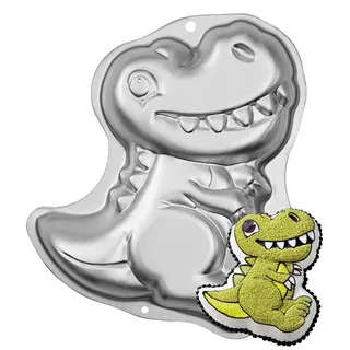WahYikHo Backform Dinosaurier, Kinder Geburtstag 3D-Kuchenform, Dinosaurierkuchenform, Kinder Motivbackformen 3D Kuchenform Dinosaurier Backformen, Silber