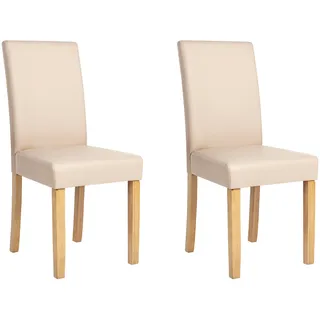 Beliani Esszimmerstuhl Broadway Kunstleder beige 2er Set