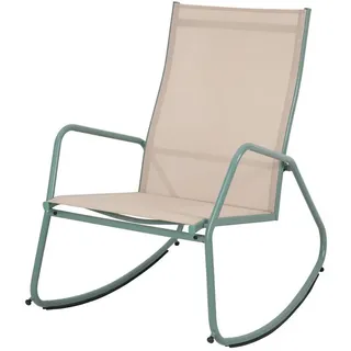 BEST Freizeitmöbel Best Gartenstuhl Brody Schaukelstuhl 68,5 x 91 x 97 cm beige/grün 1 St.