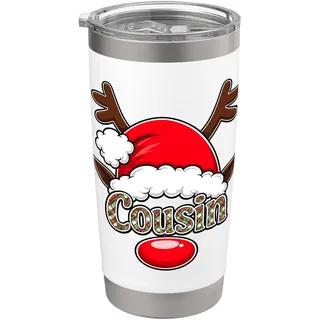 Rentier Weihnachtsmannmütze Cousin Weihnachten Familie Matching Doppelwandiger Edelstahl-Thermobecher