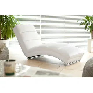 SalesFever Relaxliege Kunstleder 60 x 81 x 171 cm Weiß mit Liegeposition