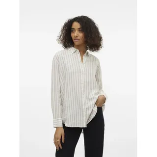 Vero Moda Linn Langarmhemd - Snow White / Stripes Olga Moon Rock - XS