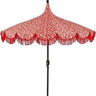 Mica Decorations Kelly Sonnenschirm mit Tragetasche - Stockschirm 238 x Ø235 cm - Garten oder Balkon Sonnenschutz - Polyester, Stahl - Rot - Rot