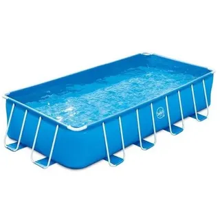 Swing Frame Pool 488 x 244 x 107 cm blau inkl. Leiter + Filterpumpe