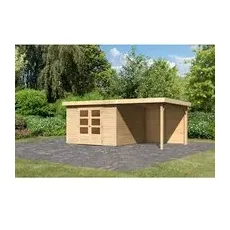 KARIBU Gartenhaus »ASKOLA 6«, Holz, BxHxT: 522 x 216 x 306 cm (Außenmaße inkl. Dachüberstand) - beige