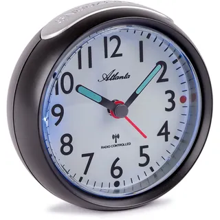 Atlanta - 03-1850-7 - Funkuhr - Funkwecker - Schwarz, Weiß