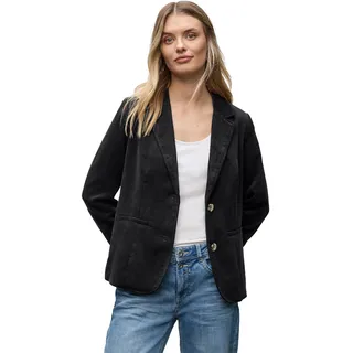 Street One Damen 2116828 Cordblazer, Black, 38