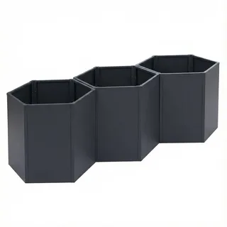 Mendler Hochbeet HWC-P64 77 x 264 x 100 cm Anthrazit