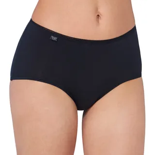SLOGGI Damen Midi, Vorteilspack - 24/7 Cotton, einfarbig, 38-52, M-6XL Schwarz 42