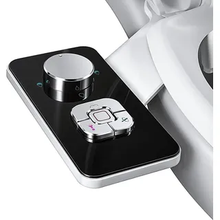 Bidet Aufsatz - SAMODRA Nicht Elektrisch Bidet Toilettenaufsatz mit Einziehbare selbstreinigende Doppeldüsen,Front- und Heckreinigung,Einstellbarer Druckschalter für Kaltes Wasser