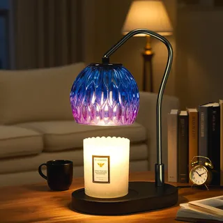 Kerzenwärmer-Lampe für Glas, Timer & Dimmer, Dekolicht für Zuhause(Lila)