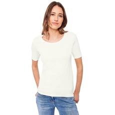 Bild Damen Style Lena Basic T-Shirt Baumwolle, Vanilla White, XS