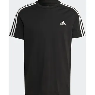 Adidas Essentials Single Jersey 3-Streifen T-Shirt Black / White M