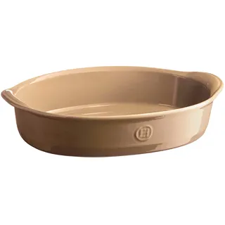 Emile Henry EH029052 Auflaufform, oval, Keramik, 35 x 22 cm, 5 x 8 cm, Keramik, buchenholz, 35 x 22,5 x 8 cm