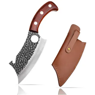 Astylway Hackmesser mit Holzgriff, Küchenmesser Scharf Hackbeil Kochmesser Profi Messer Handgeschmiedet Küchenbeil Profi Metzgermesser Fleischermesser Outdoor Messer Fleischerbeil fur Küche Grill