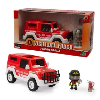Giochi Preziosi Feuerwehr - Offroad Feuerwehr-Spielzeug, Freilauffahrzeug, 7 cm bewegliche Figur, reich an Zubehör, für Kinder ab 4 Jahren