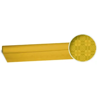 Damasttischdecke Tischtuch aus Papier, gerollt 1,20m  x 8m, gelb