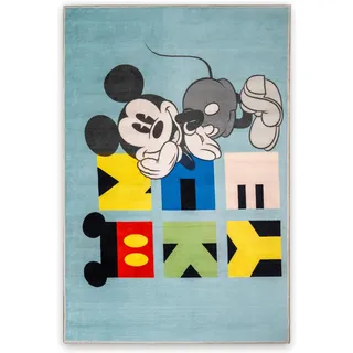 TAÇ Disney Teppich für Kinder, offizielles Lizenzprodukt, für Kinderzimmer, Spielzimmer, Rutschfester und waschbarer Teppich, Mickey Maus, 80 x 120 cm