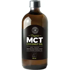 TOPWIL Bio MCT Öl aus 100 % Bio-Kokosöl, C8 und C10 Triglyceride, von Natur aus vegan und glutenfrei, in der Glasflasche (1 x 500 ml)